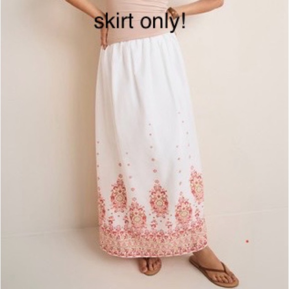 Francesca's White Pink Rust Maxi Skirt NWT!!!
